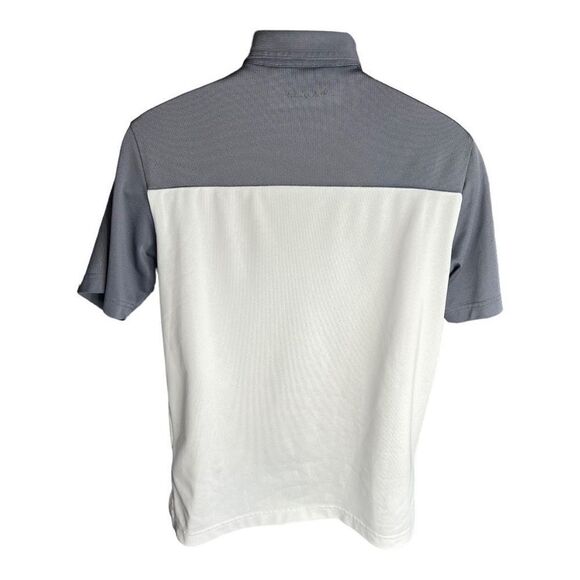 Travis Mathew Men's Striped Short Sleeve Golf Polo Shirt Gray White Size Small - Picture 4 of 16